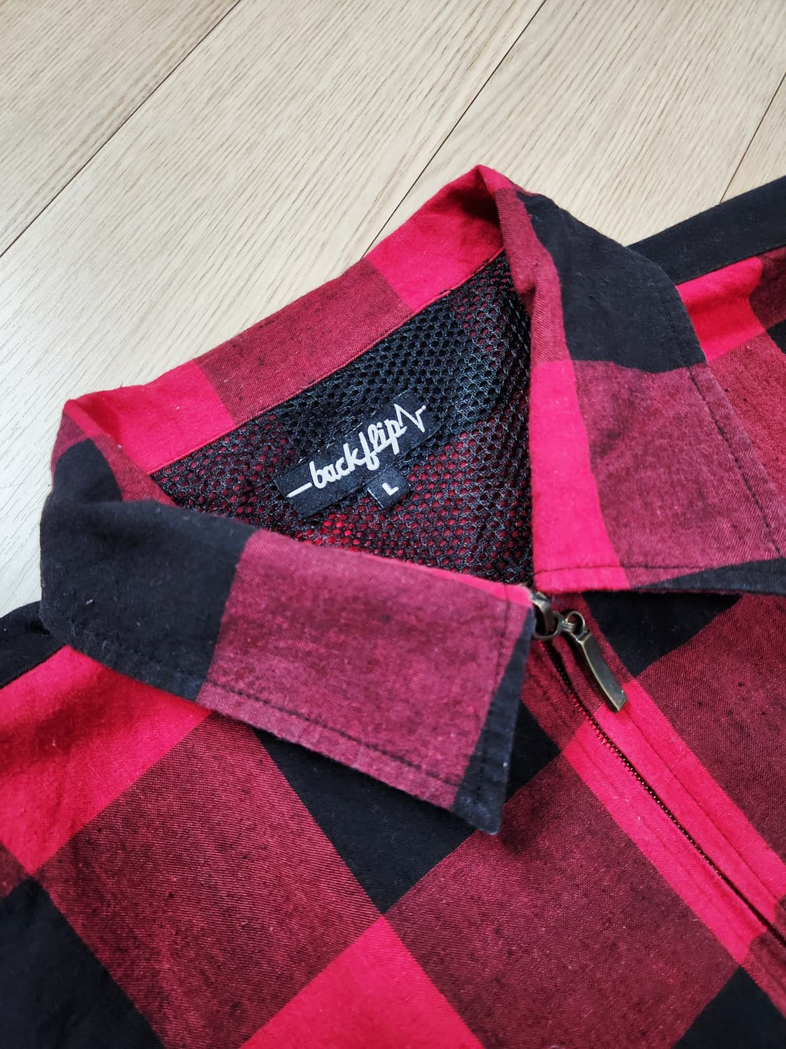 backflip 레드 체크 짚업 셔츠 상품이미지6