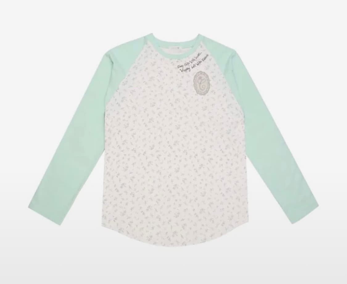 콜로신스 슬립웰 롱슬리브 민트 블루 플라워 상품이미지1