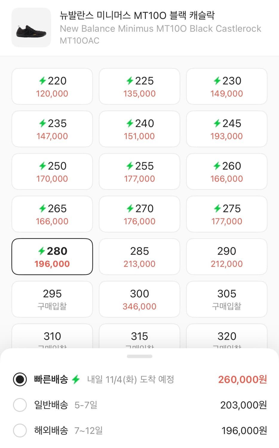 (새상품) (280) 뉴발란스 미니머스 mt10 블랙 상품이미지5