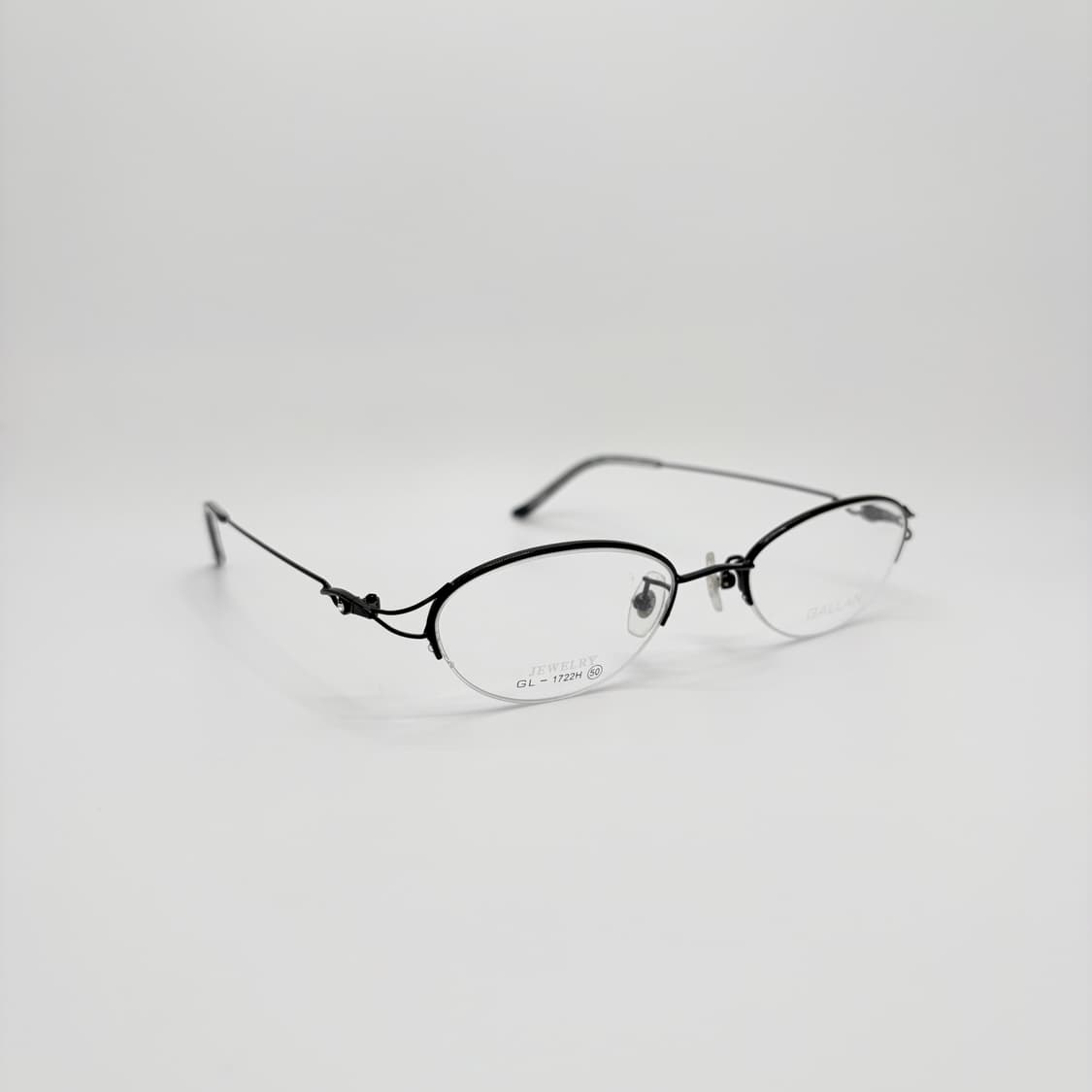 GALLAN 큐빅 블랙 오벌 반무테 상품이미지2