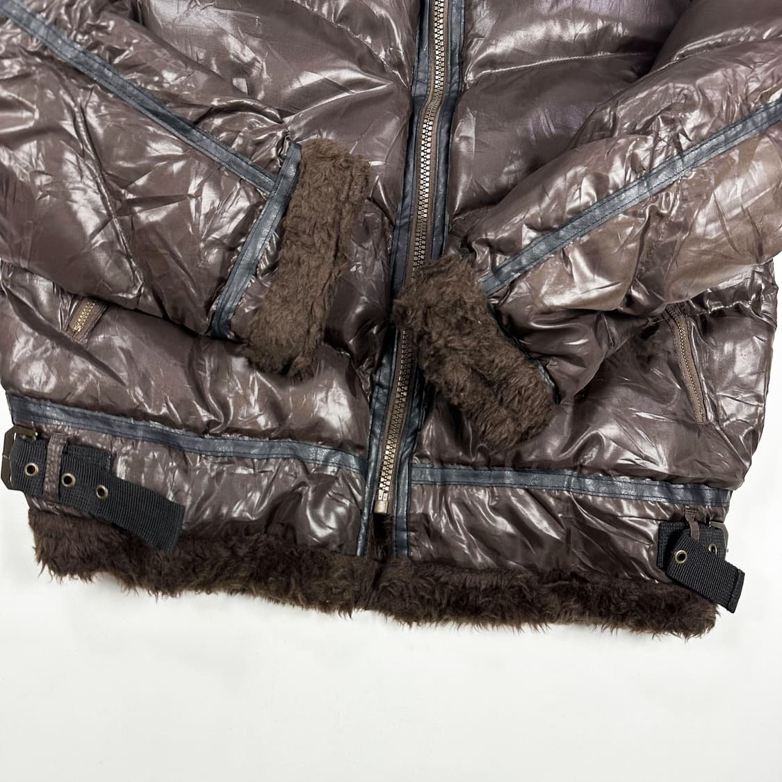 VTG 빈티지 재팬 브라운 무스탕 패딩 점퍼 (L) 상품이미지4