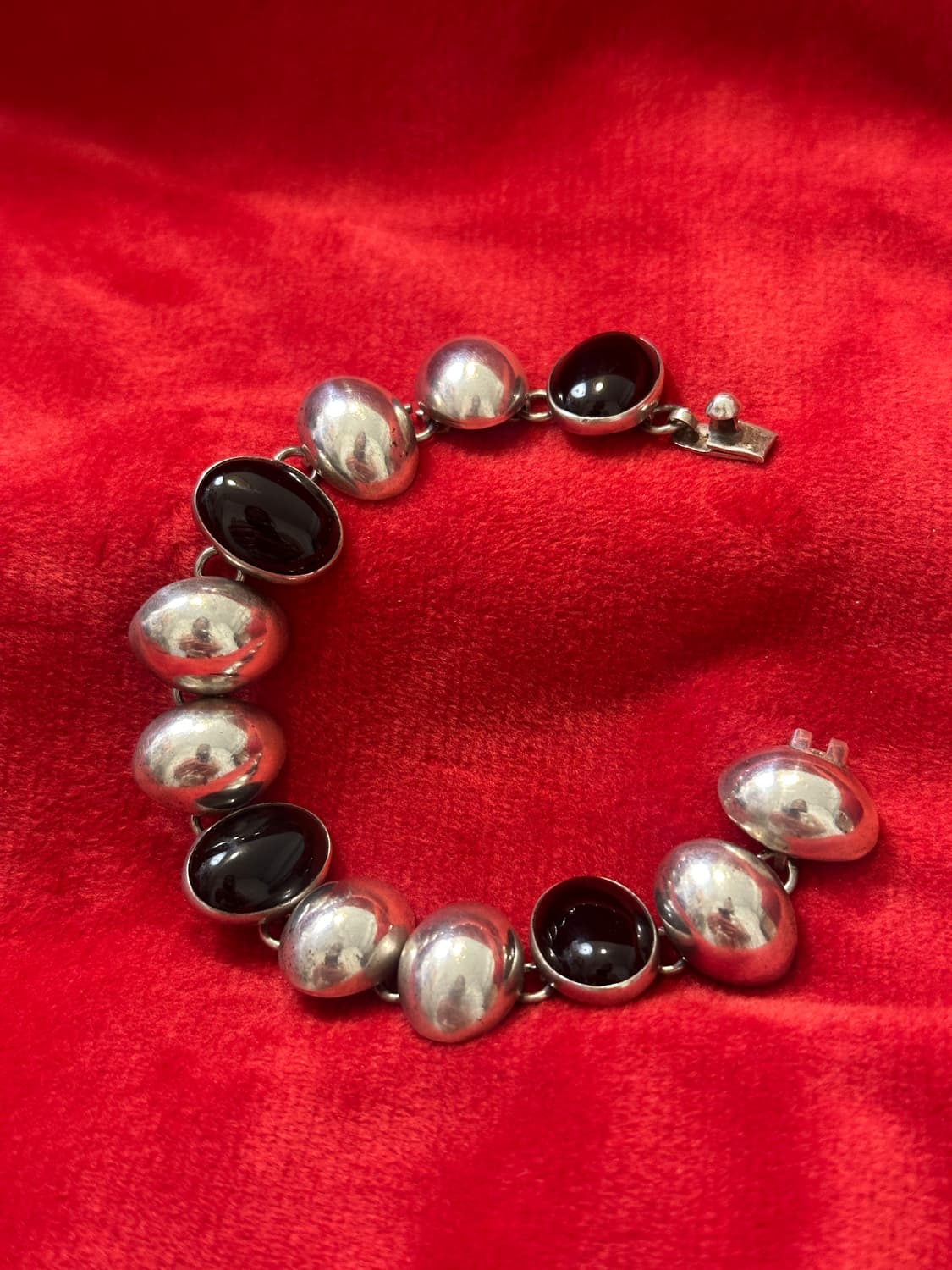 Mexico vintage onyx 925silver bracelet 상품이미지2