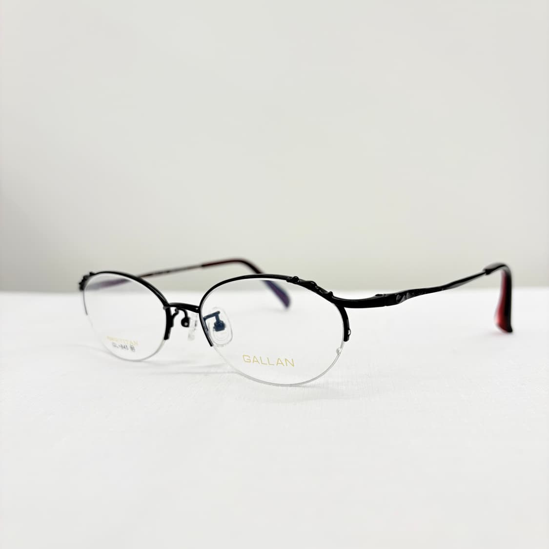 GALLAN 블랙 오벌 티타늄 반무테  상품이미지2