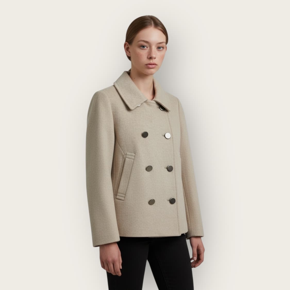 55/ 시스템 핸드메이드 울 숏코트 자켓 상품이미지1