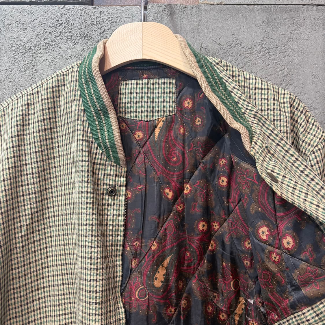 빈티지 체크 블루종 자켓 (L) 상품이미지5