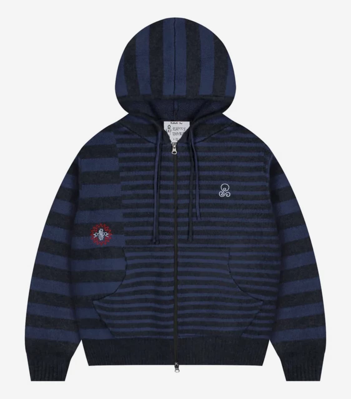 언발란스 스트라이프 니트 후드 집업(새상품) 상품이미지1