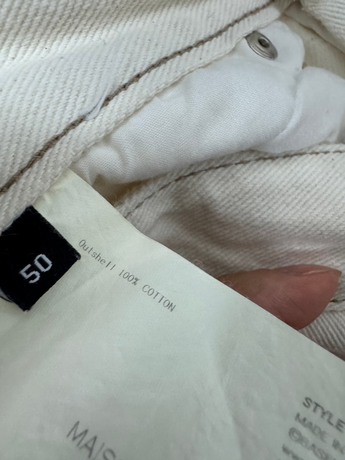 메종미네드 아이보리 스티치 코튼 치노 면바지 50 상품이미지4