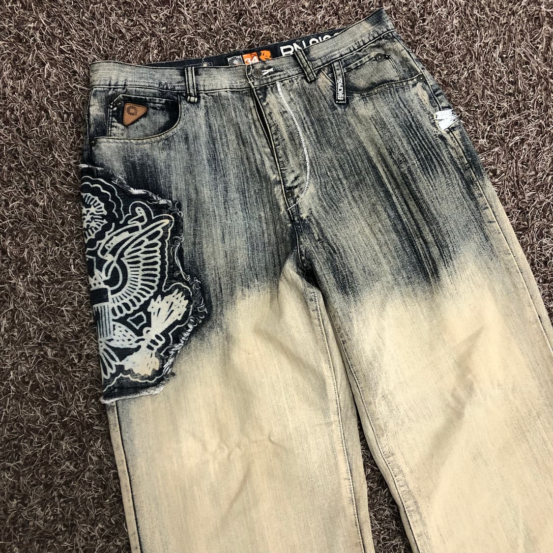 아카데믹스 패치워크 스펠아웃 데님 팬츠 상품이미지5