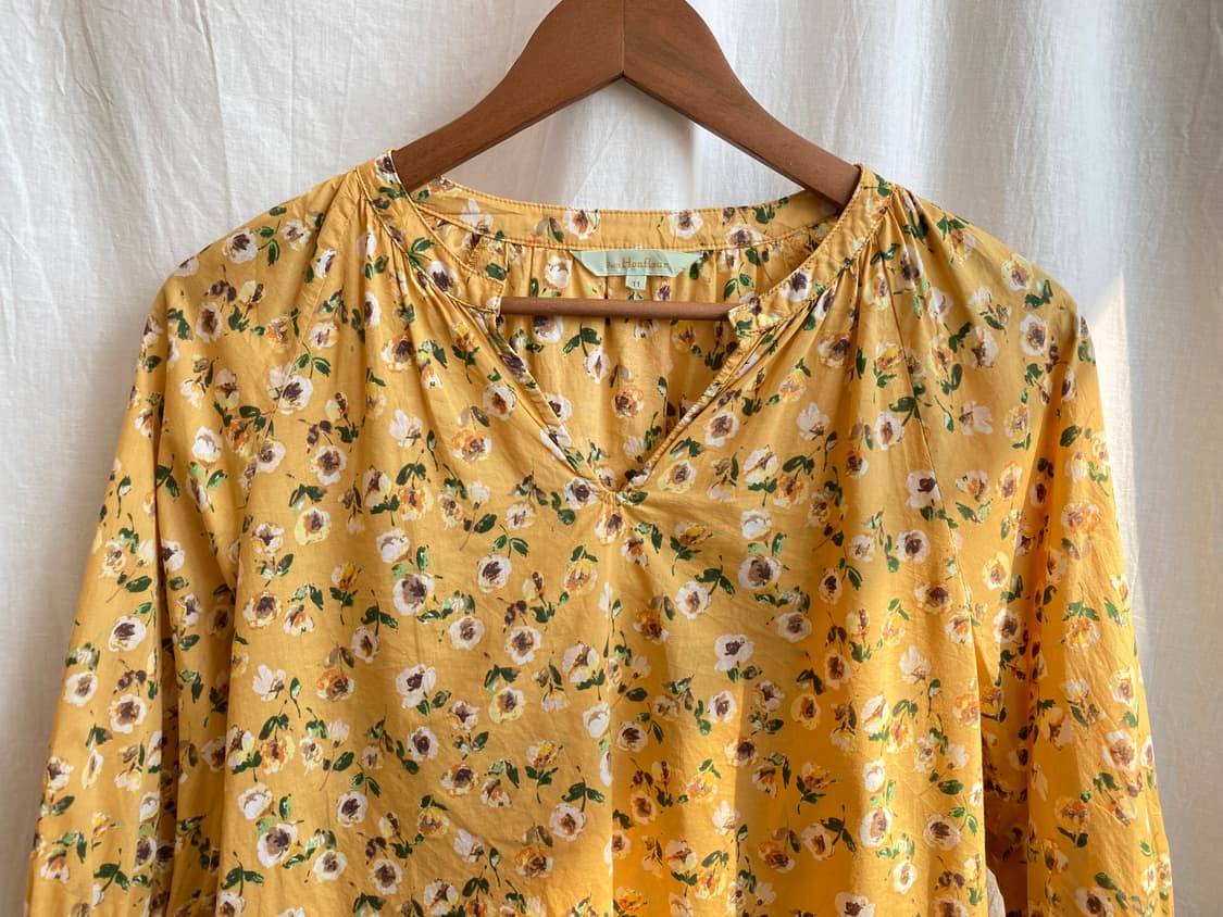 옐로우 플라워 7부블라우스(L) 상품이미지4
