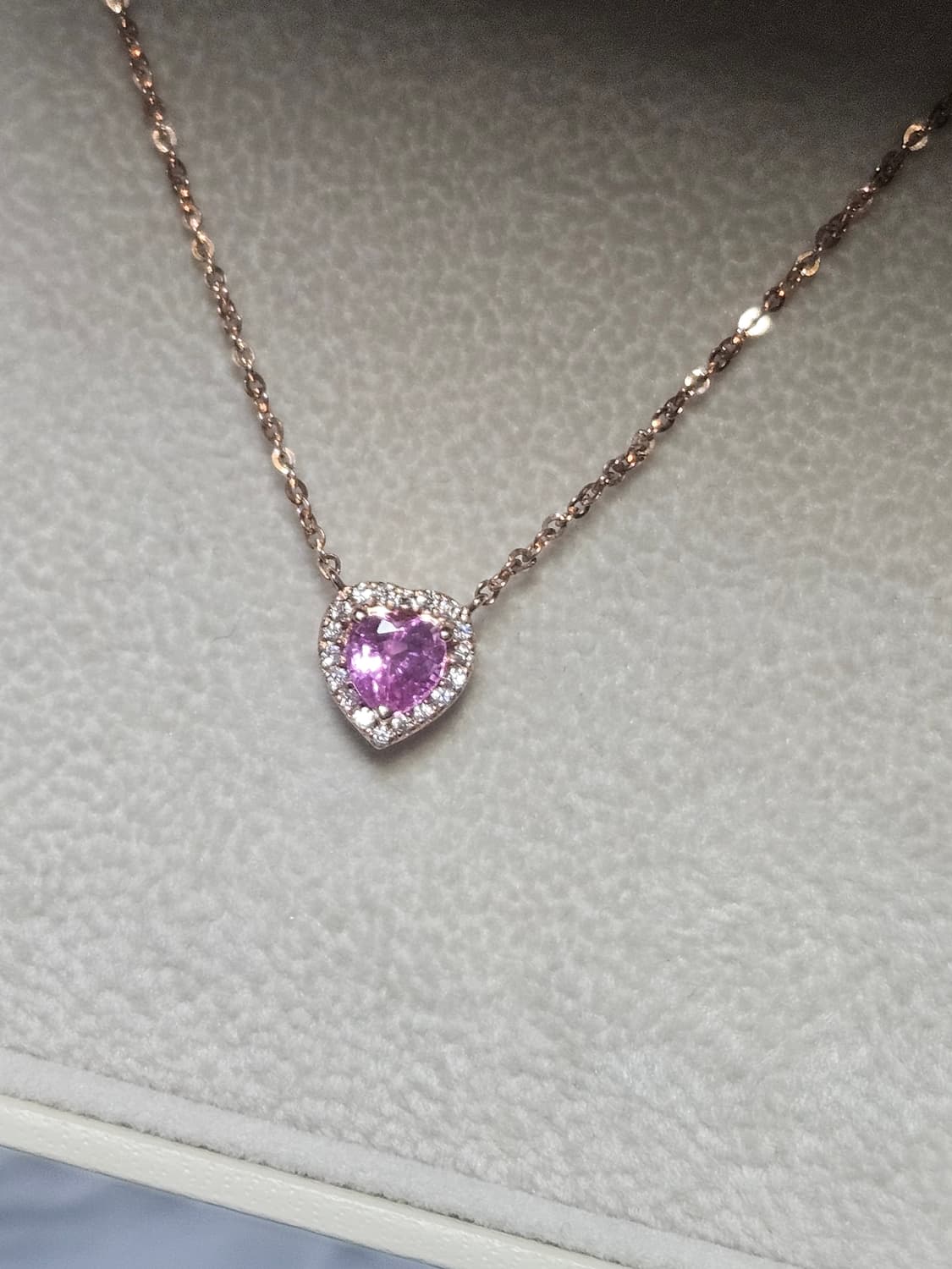 핑크 사파이어 헤일로 목걸이 상품이미지2