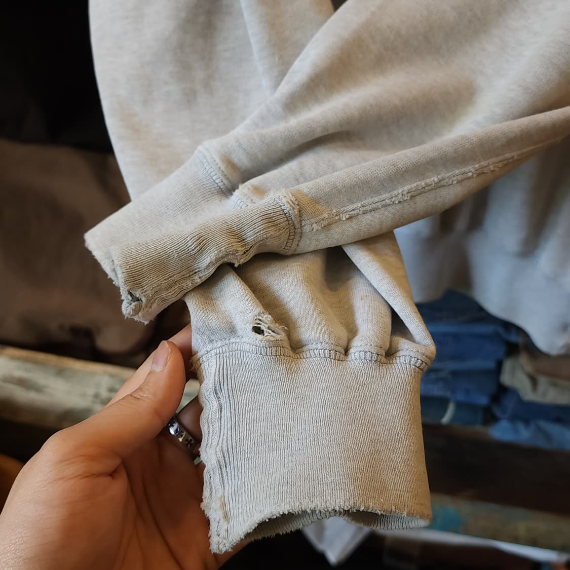 90s 폴로 컨트리 포켓 스웻셔츠 라이트 그레이 M 상품이미지7