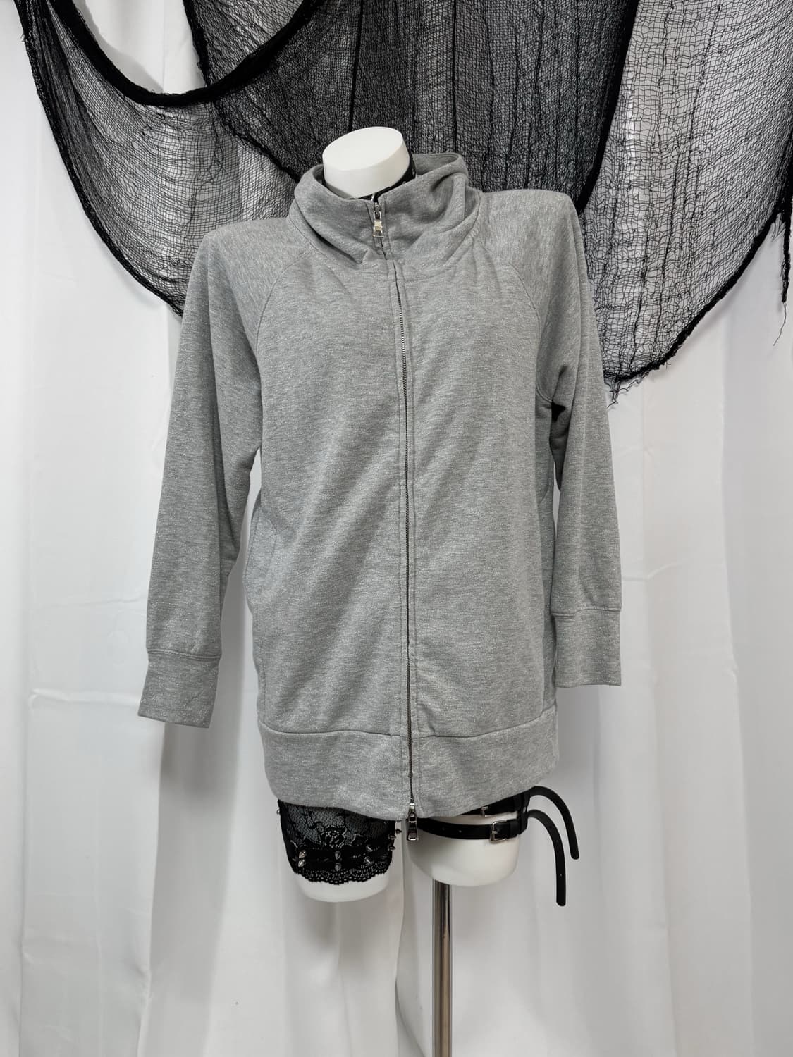 gray glitter zip up 상품이미지1