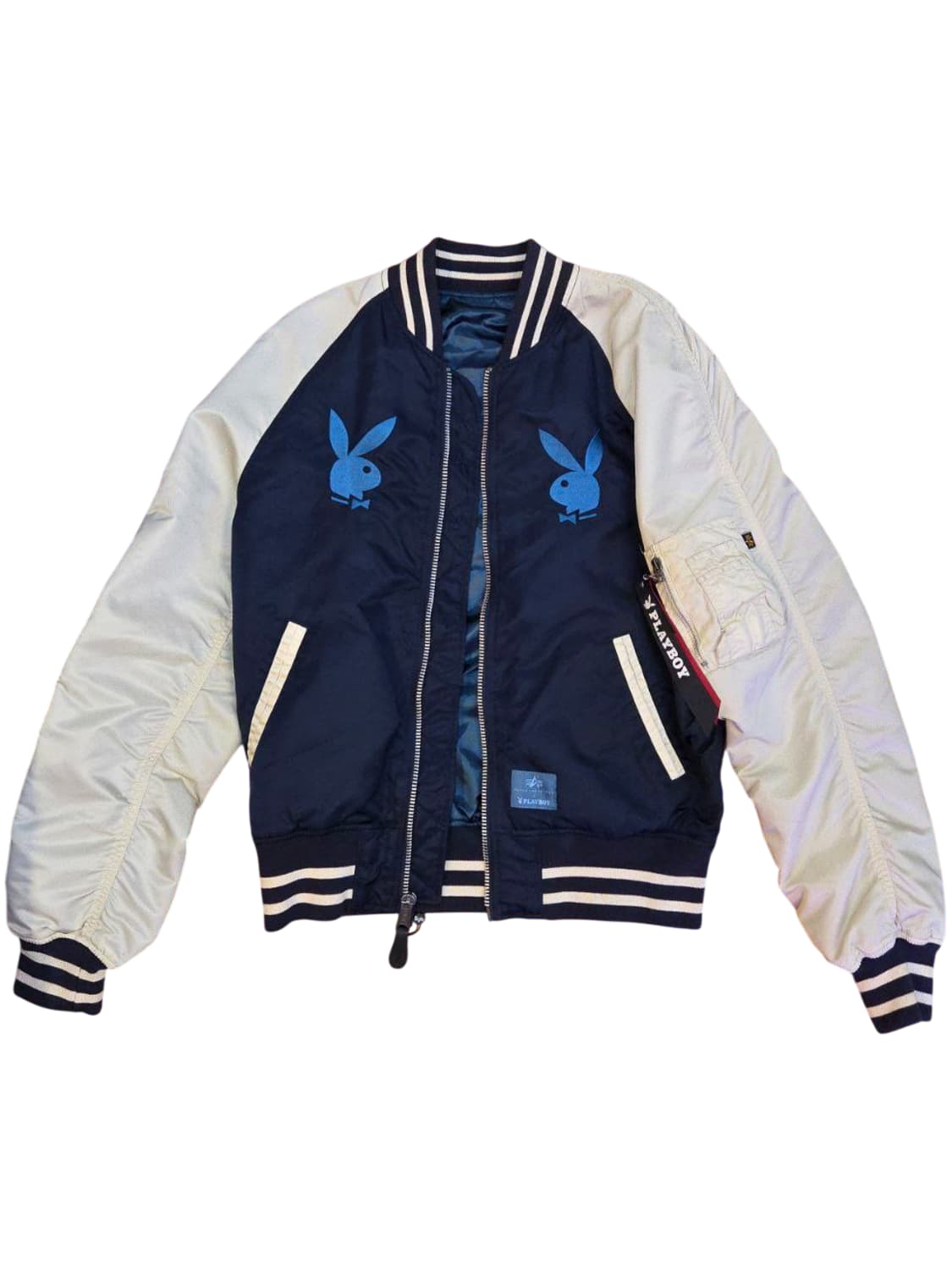 플레이보이 x 알파인더스트리 멀티 스택 봄버 자켓 블루 상품이미지1