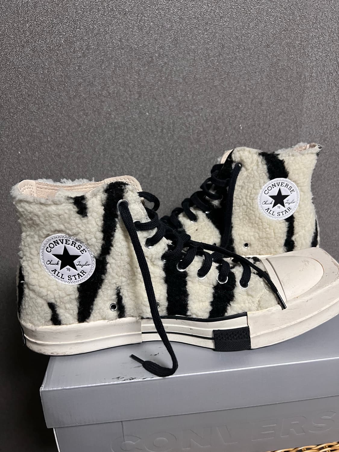 [uk10] 릭오웬스 컨버스 터보다크 플리스 스니커즈 상품이미지1