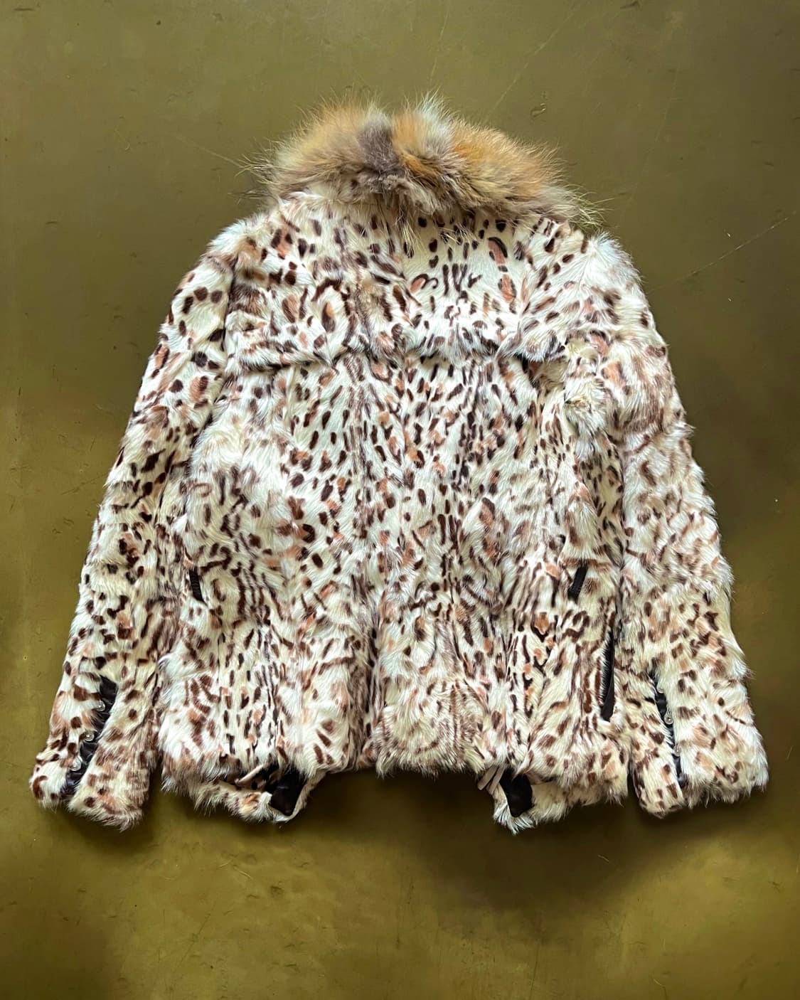 Real Fox & Goat Skin Leopard Fur Jacket 상품이미지9