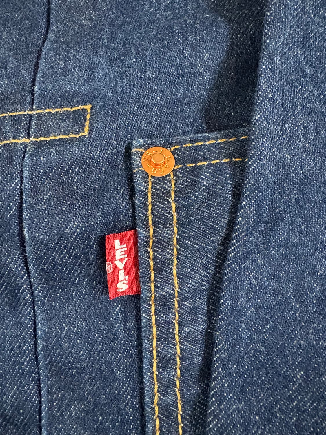 리바이스 셀비지 데님 타입원 자켓 S 새상품 린스드 상품이미지4