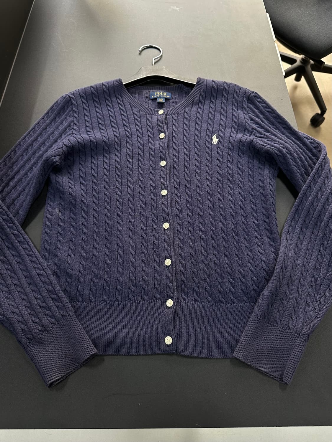 폴로랄프로렌 케이블 버튼 가디건 네이비 상품이미지4