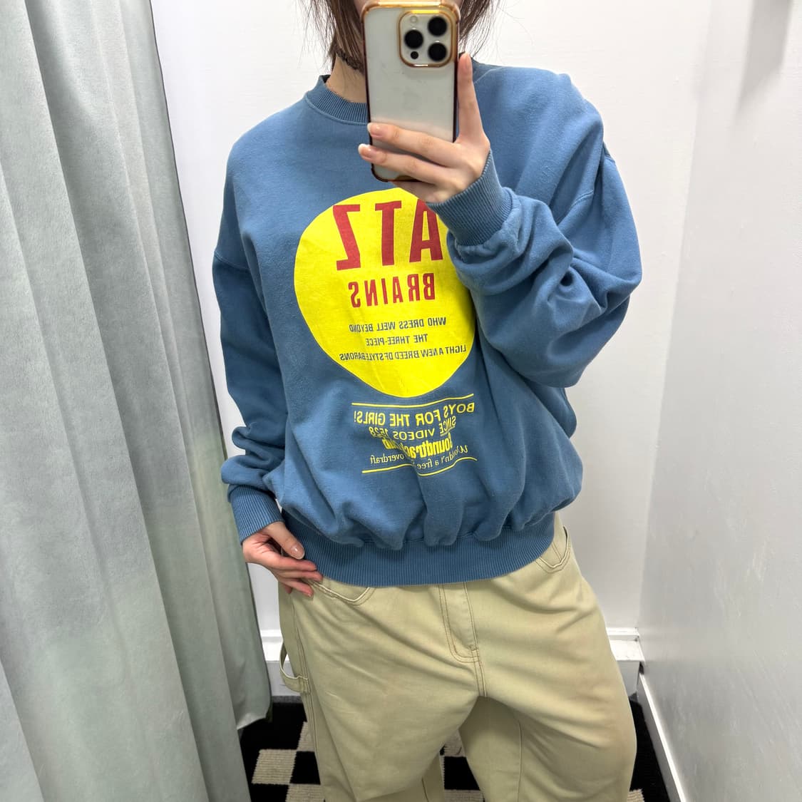 Tabloid 블루 프린팅 스웻셔츠 상품이미지1