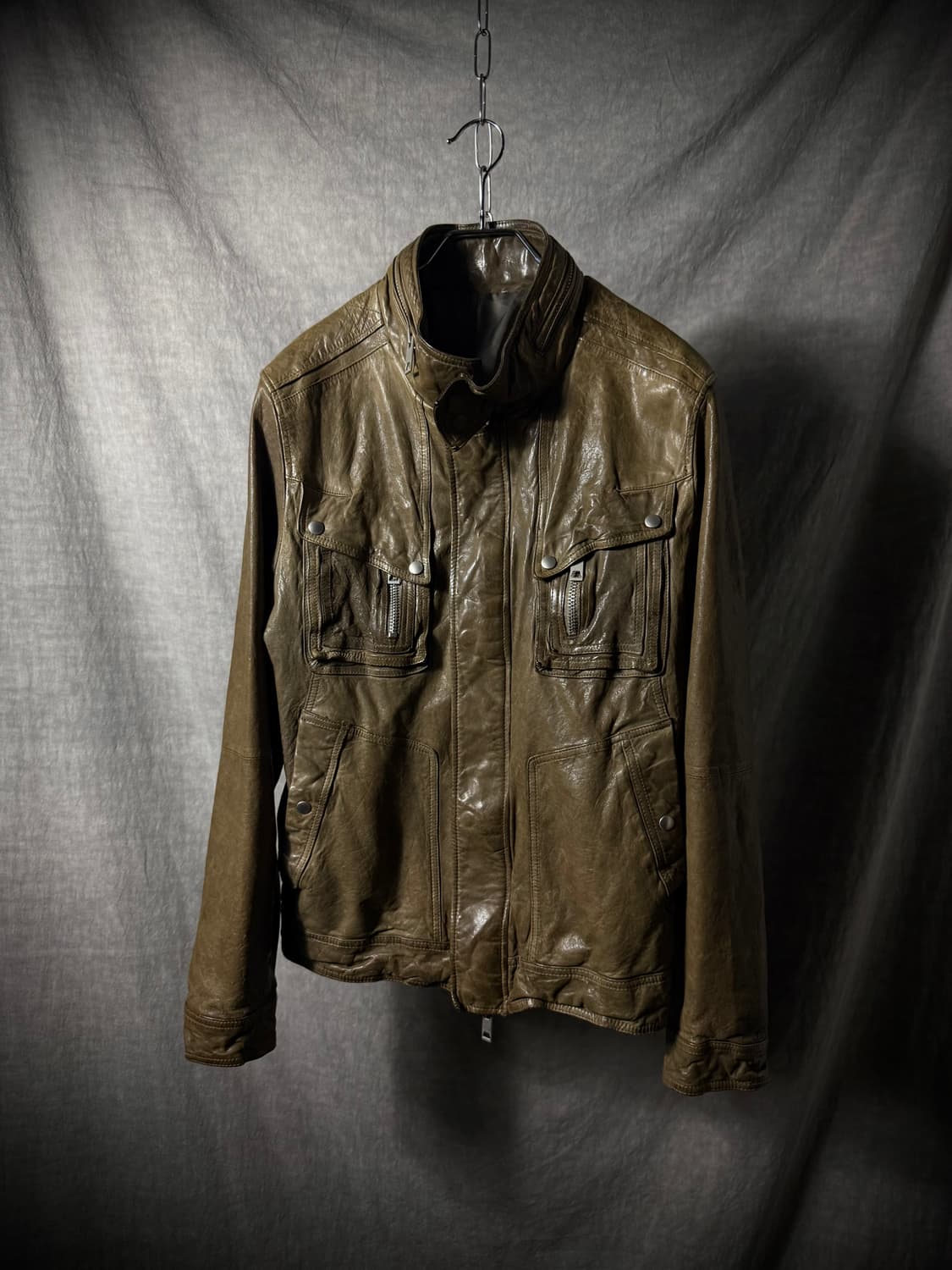 Vintage Lambskin Military Rider Jacket   상품이미지2