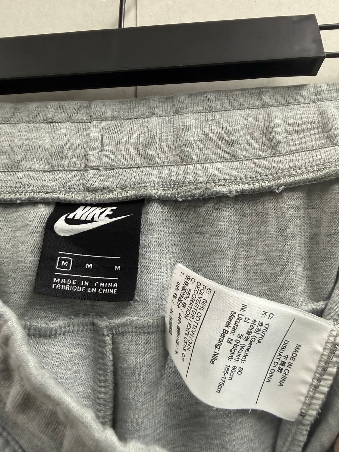 남성 M / 나이키 테크플리스 조거팬츠 그레이 상품이미지5