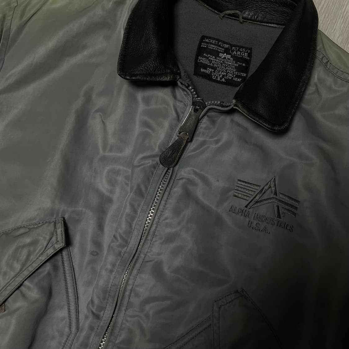 100 알파인더스트리 빈티지 가죽패치 ma-1  상품이미지4