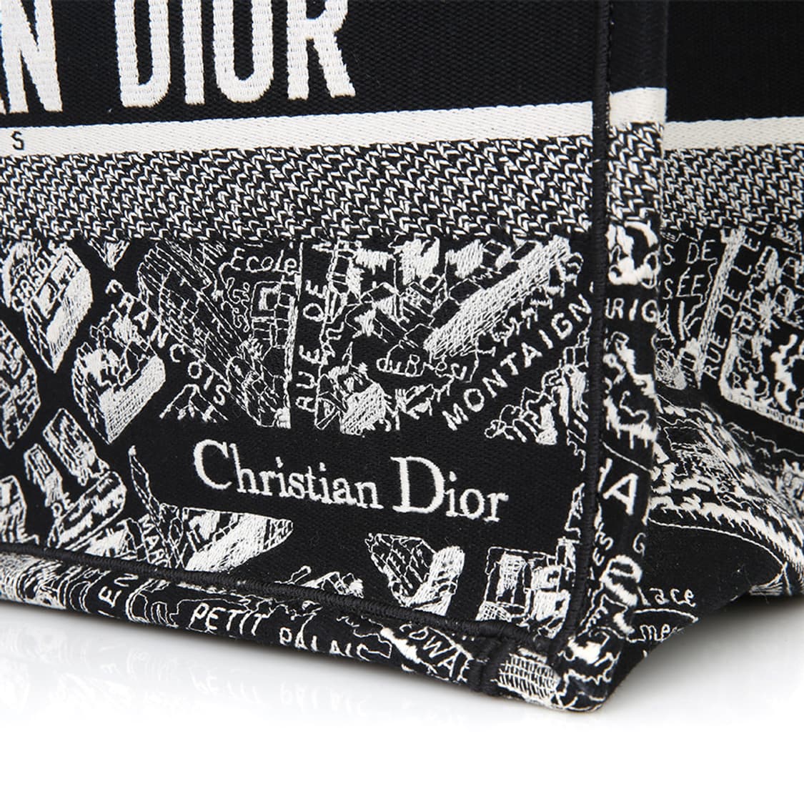 디올 북토트 미디엄 플랑 드 파리 블랙 화이트 M1296ZOMP 상품이미지8
