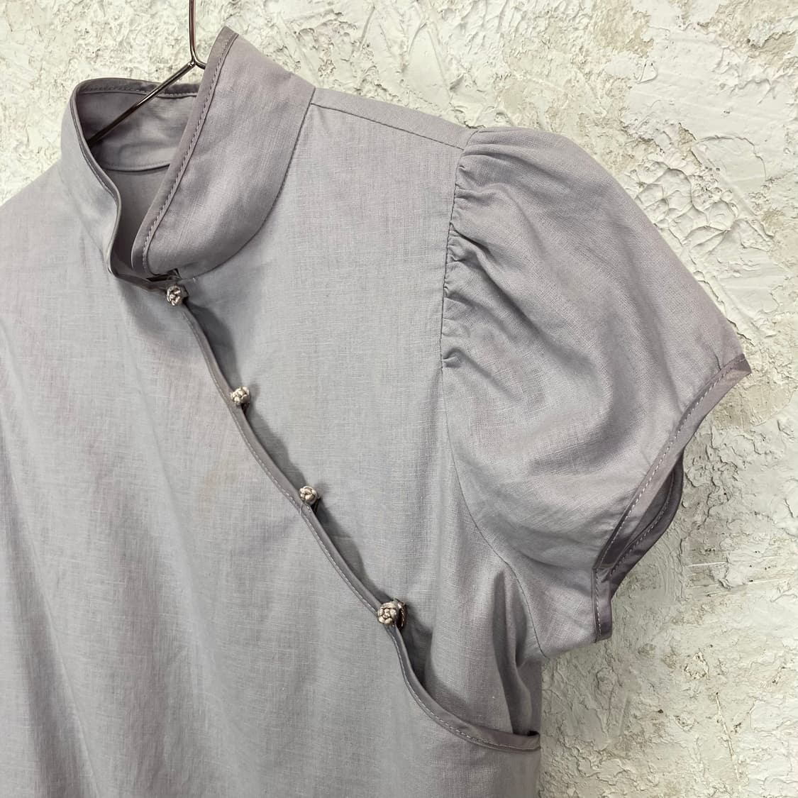 JPN VINTAGE 린넨 블렌드 치파오 숏 슬리브 탑 상품이미지2