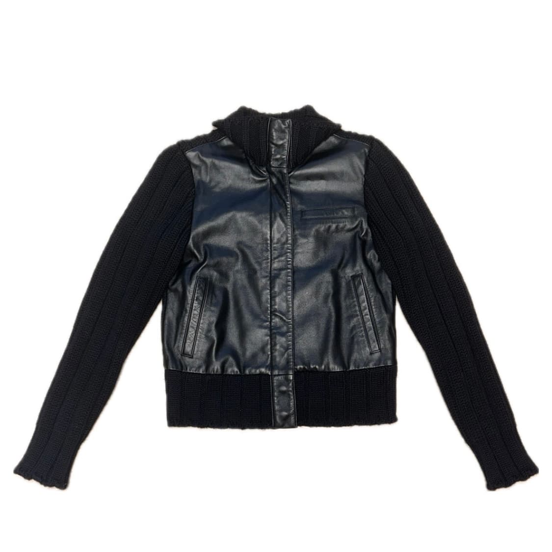 니트 레더 자켓 상품이미지1