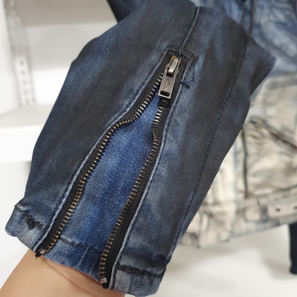 Tankus Y2K 비갸루 펑크 emo 그런지 워싱 데님 재킷 상품이미지10