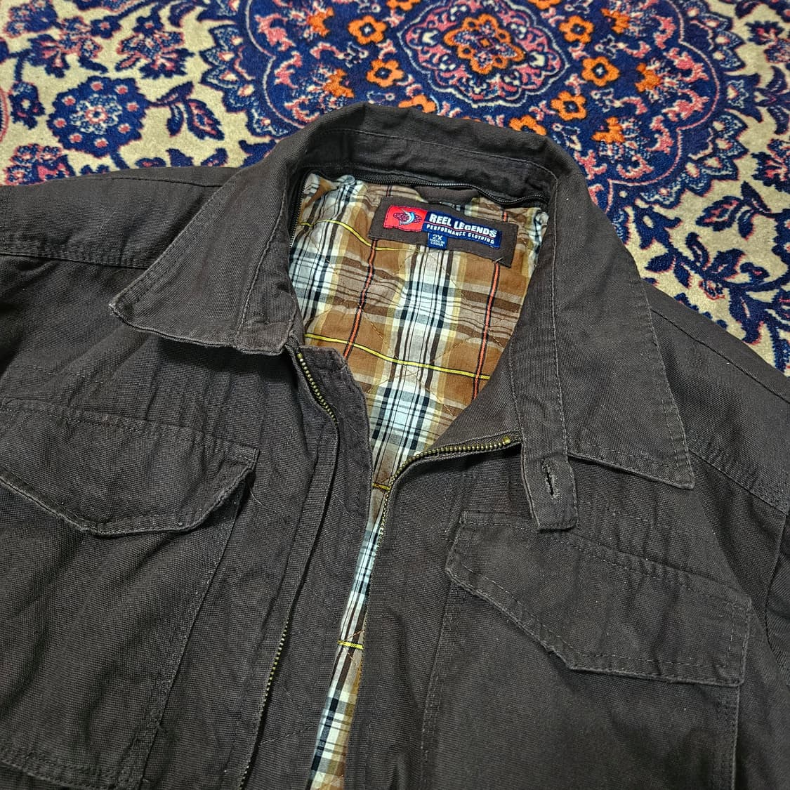 REEL LEGENDS in USA 워크웨어 체크 누빔 자켓 2XL 상품이미지4