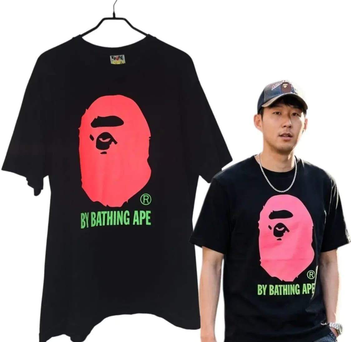 BAPE 베이프 빅 로고 반팔 티셔츠 블랙 (2XL) 상품이미지1