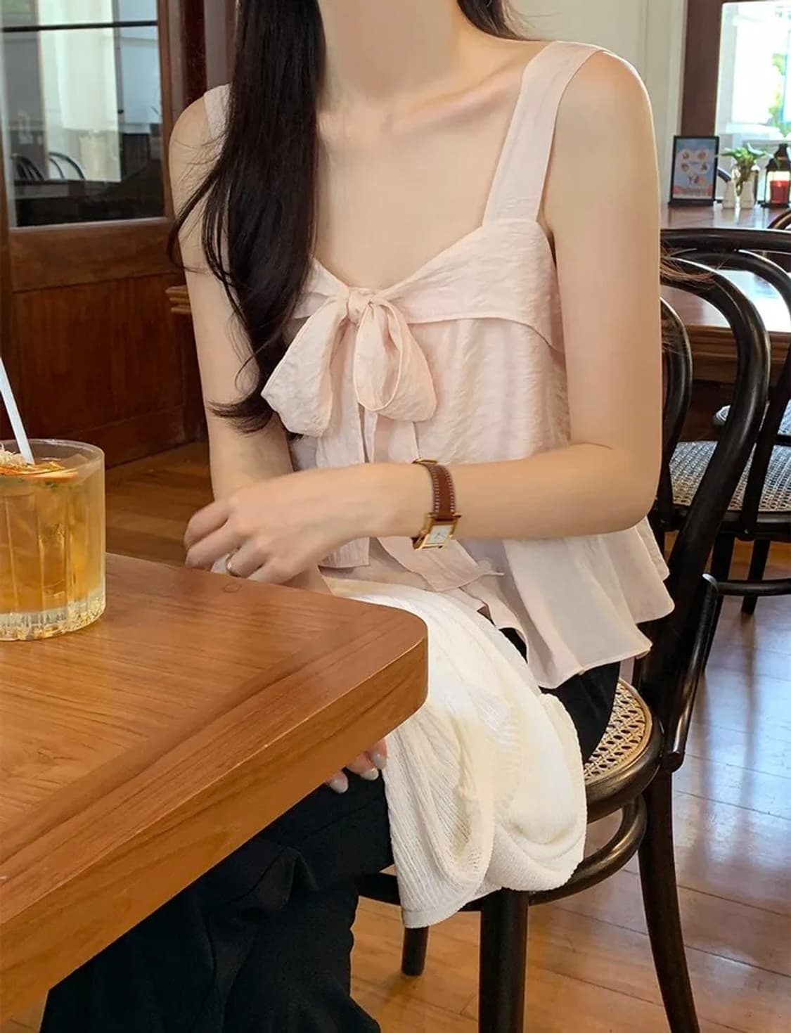 리본 슬리브리스 새상품 상품이미지3