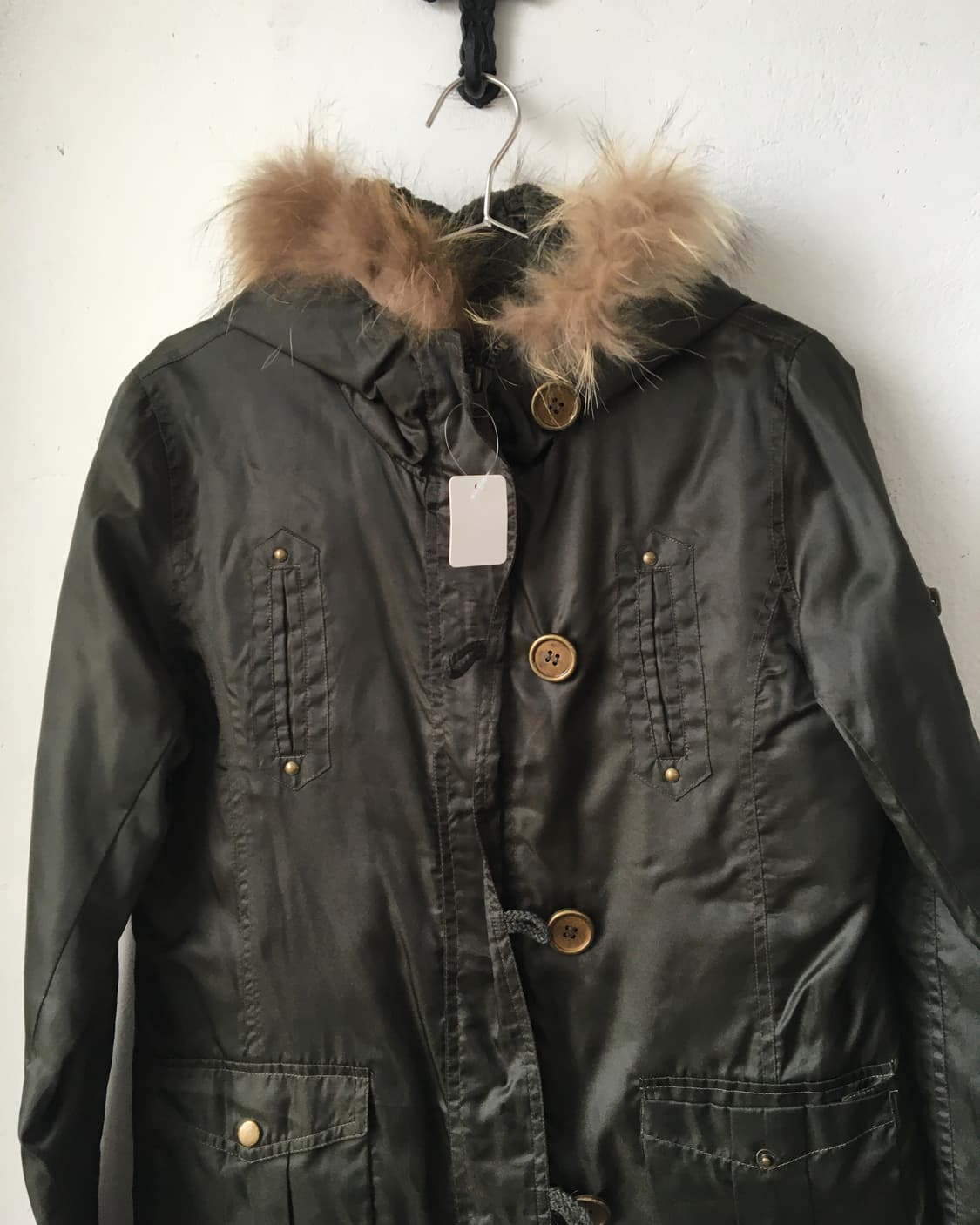 Fake fur hood filed jacket 상품이미지4