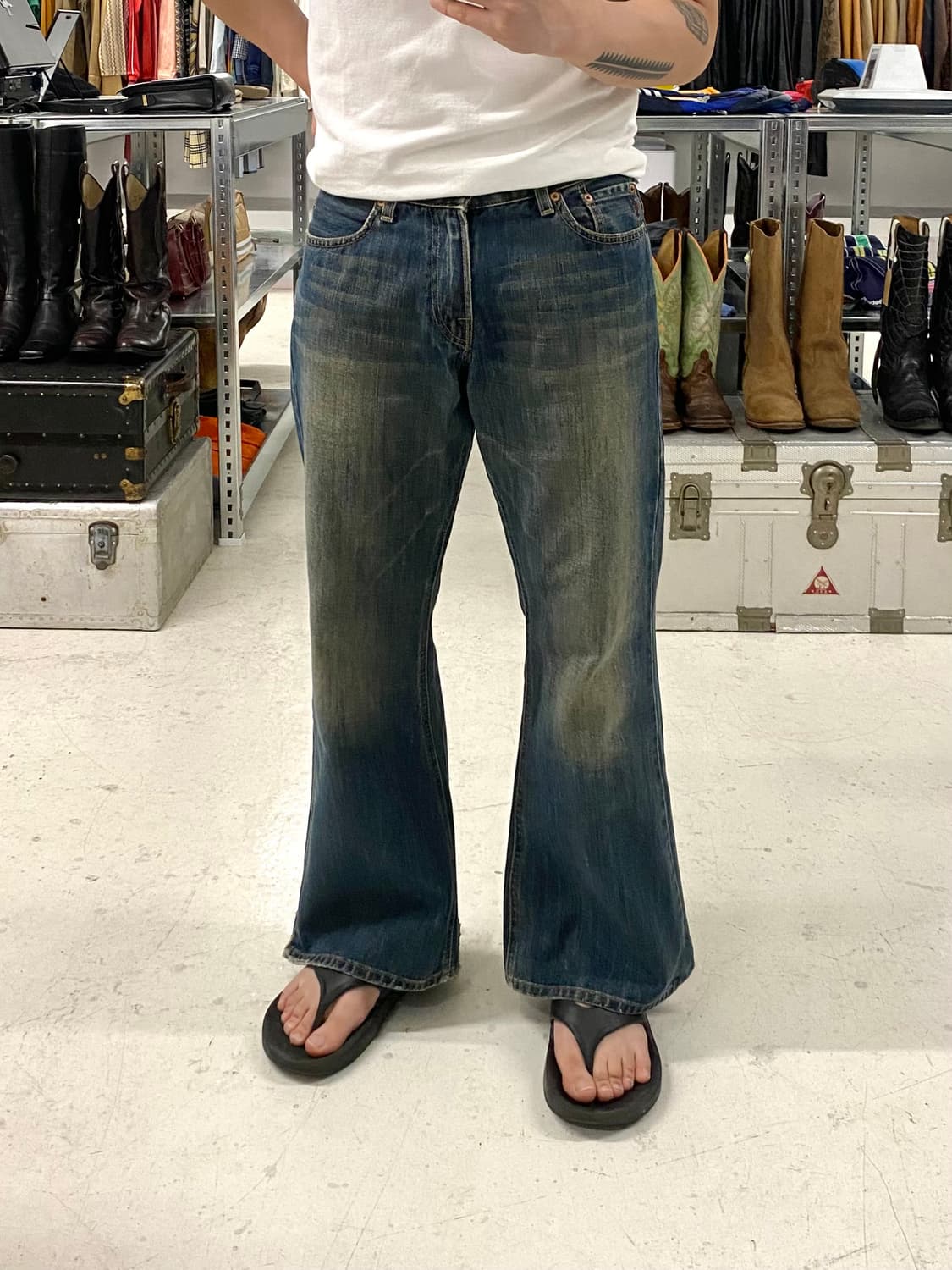 90s Abercrombie & Fitch flare denim pant 상품이미지1