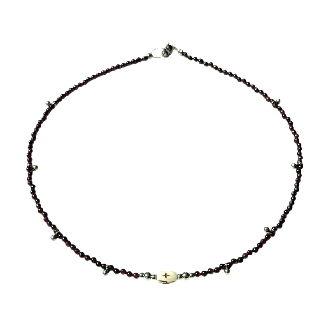 [rrrocnoc] tiny thorn 우각 가넷 비즈목걸이 상품이미지3