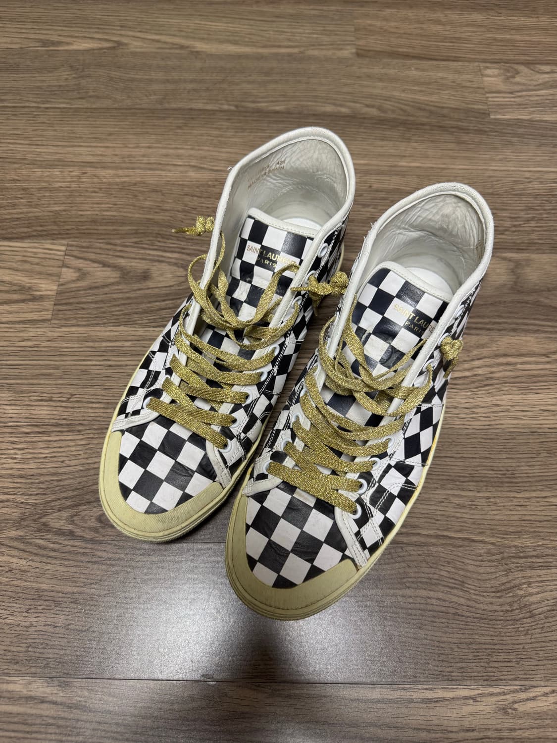 생로랑 16s/s 체커 보드 스니커즈 42.5 사이즈 발망 지방시 셀린 상품이미지2