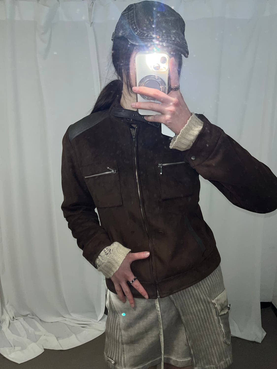 Y2K 브라운 스웨이드 자켓 상품이미지6