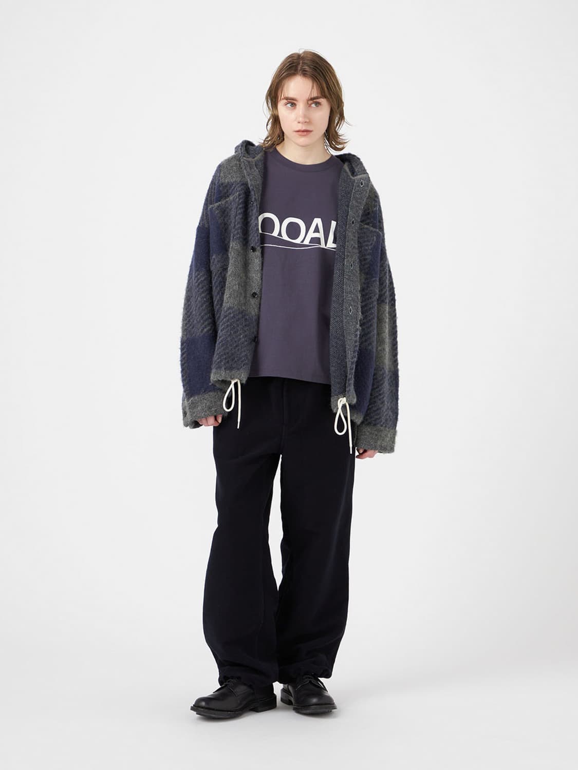 [1] 나나미카 25FW 모헤어 체크후드 셔츠 상품이미지2