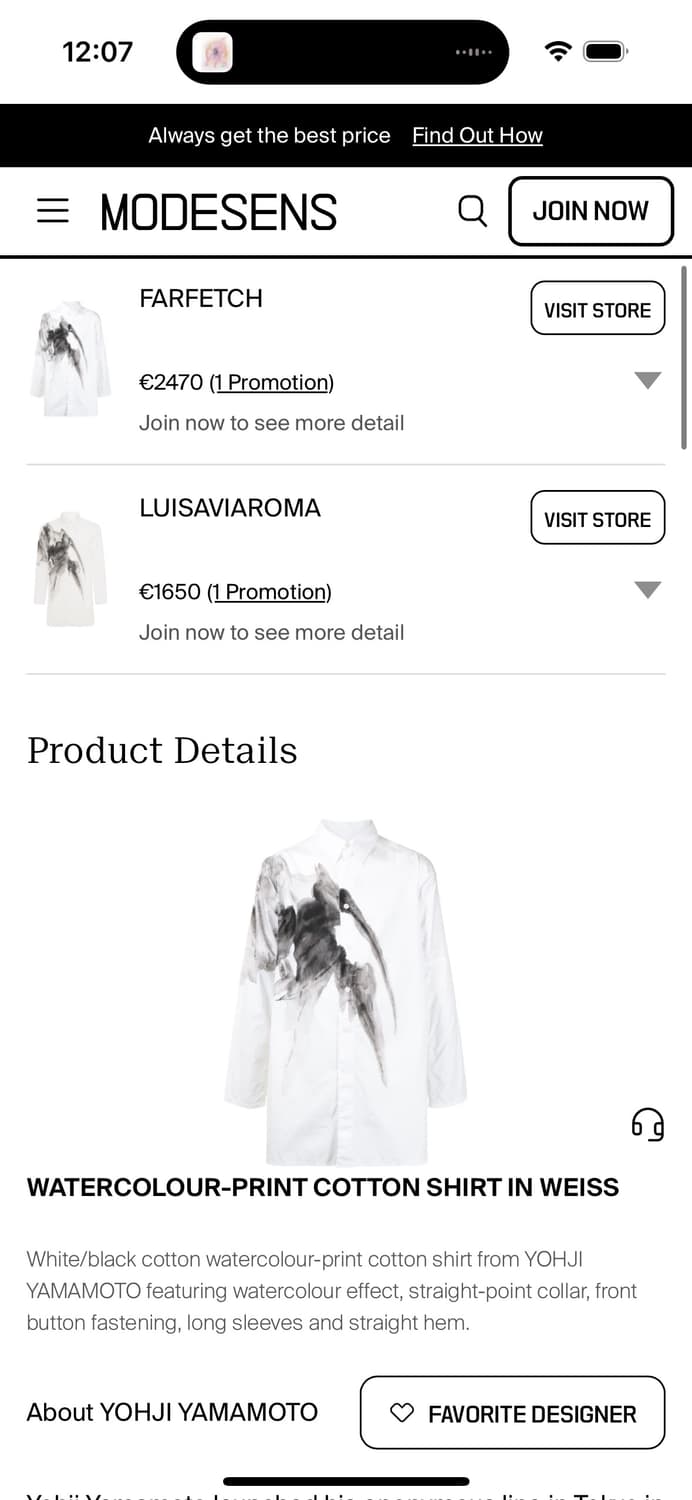 요지야마모토 뿌르옴므 셔츠 상품이미지3