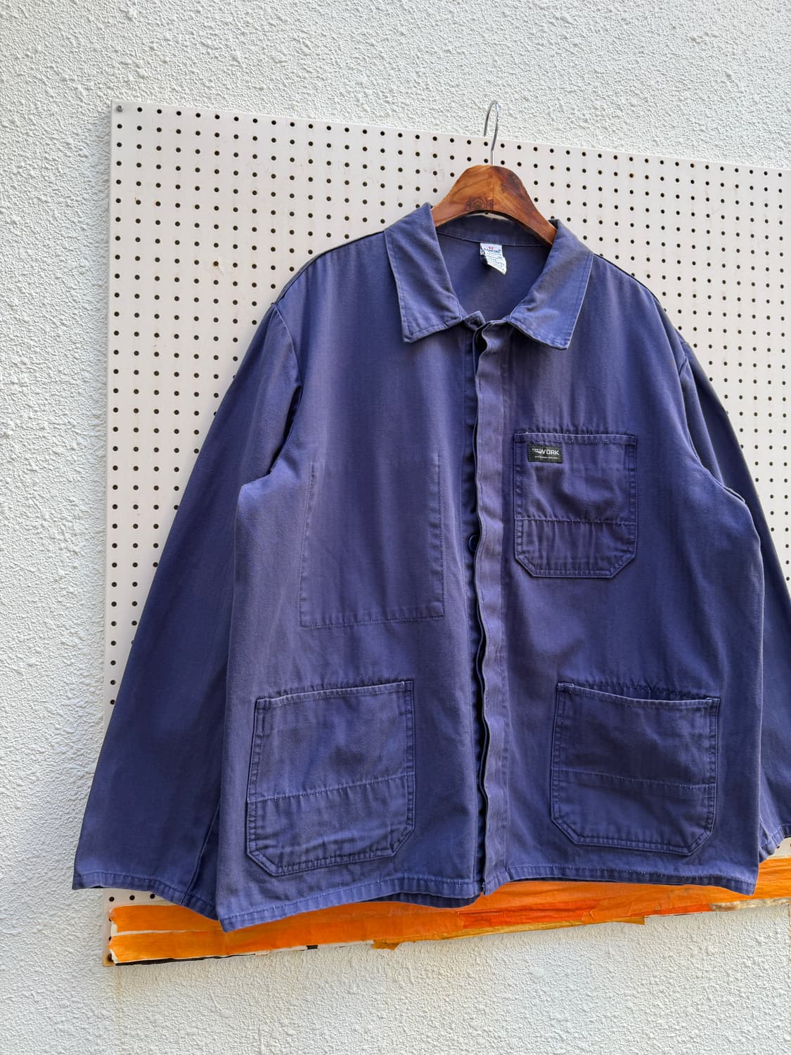 OLD EURO HBT FADED NAVY 헤링본트윌코튼 워크자켓 상품이미지3
