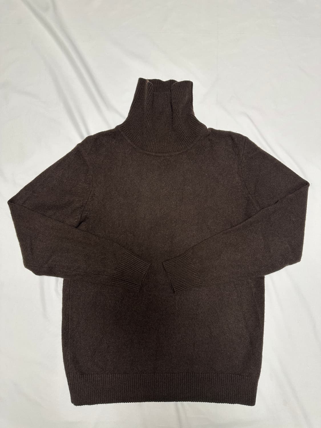 유니클로 터틀넥 울100 니트 브라운 L(여) 상품이미지1