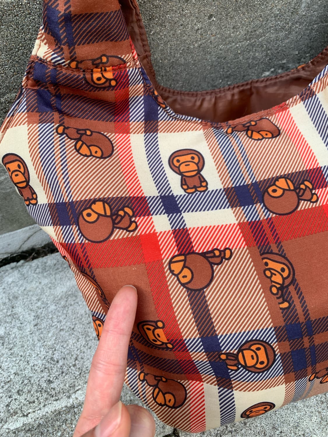 (빈티지)Bape 베이프 베이비 마일로 체크 토트백 상품이미지5