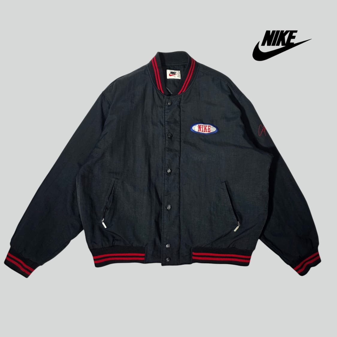 [105]나이키 90s 올드스쿨 박찬호 바시티 자켓 블랙 상품이미지1
