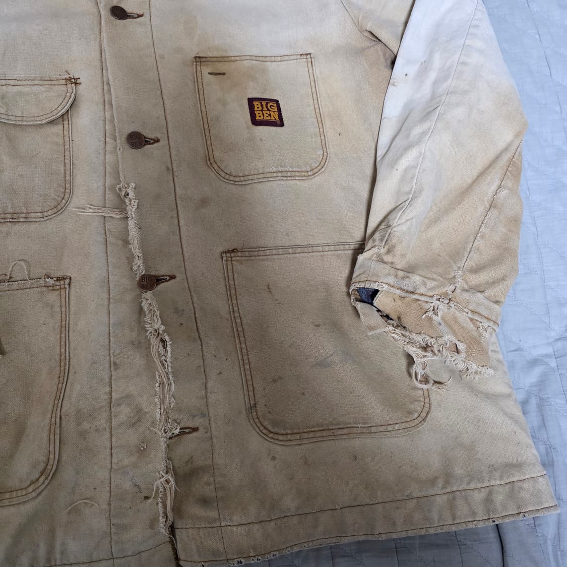 [44] 80s 빈티지 빅벤 BIG BEN 트래쉬드 하드페이드 초어자켓 상품이미지3