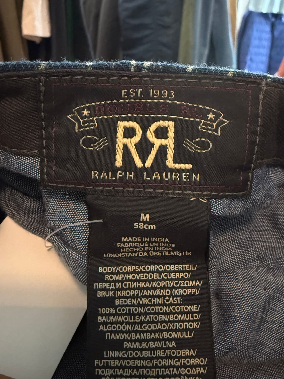 RRL 인디고 도트 스트라이프 트윌 뉴스보이 캡 58cm 상품이미지5