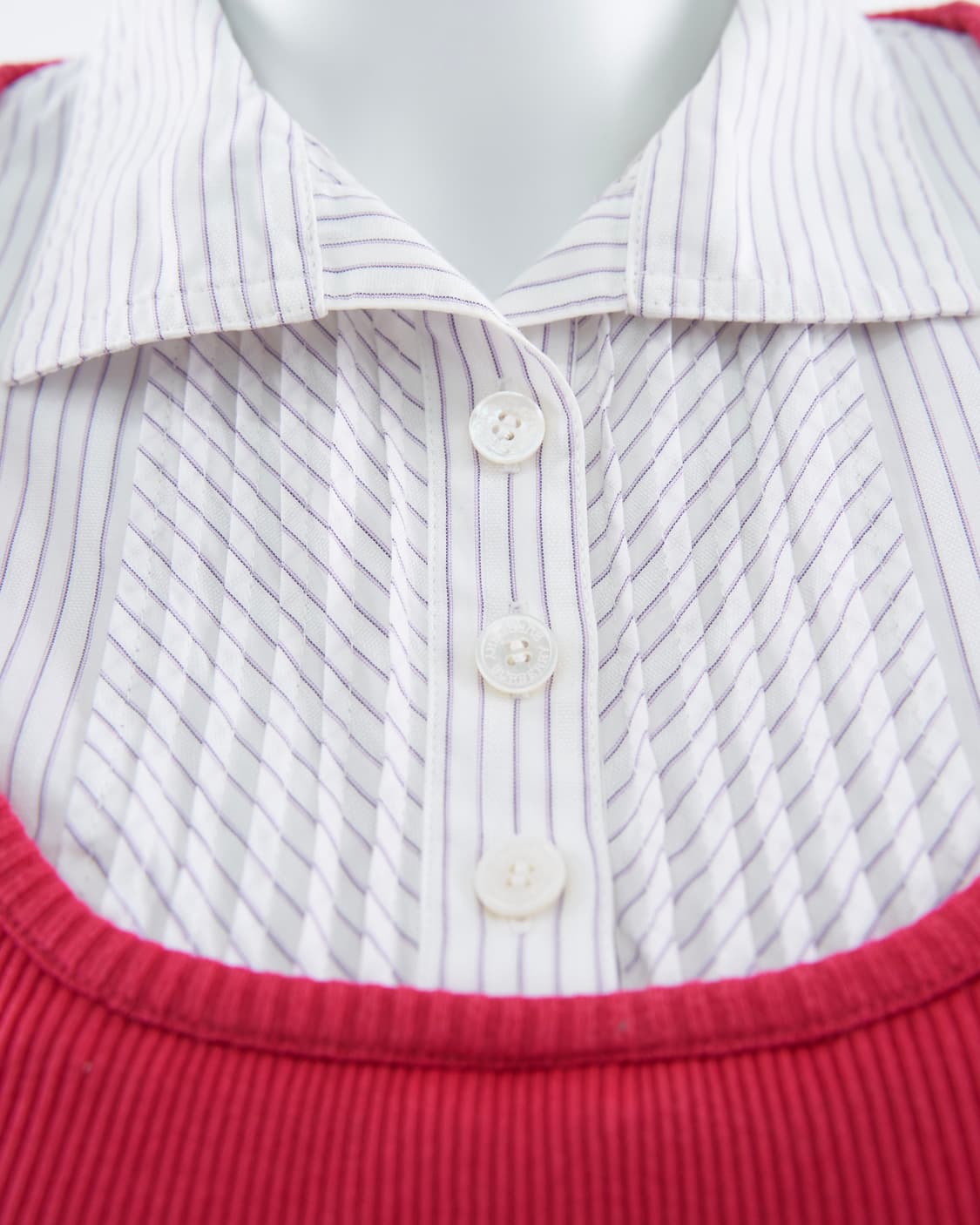 Burberry 런던라벨 셔츠 레이어드 핑크 니트 상품이미지5