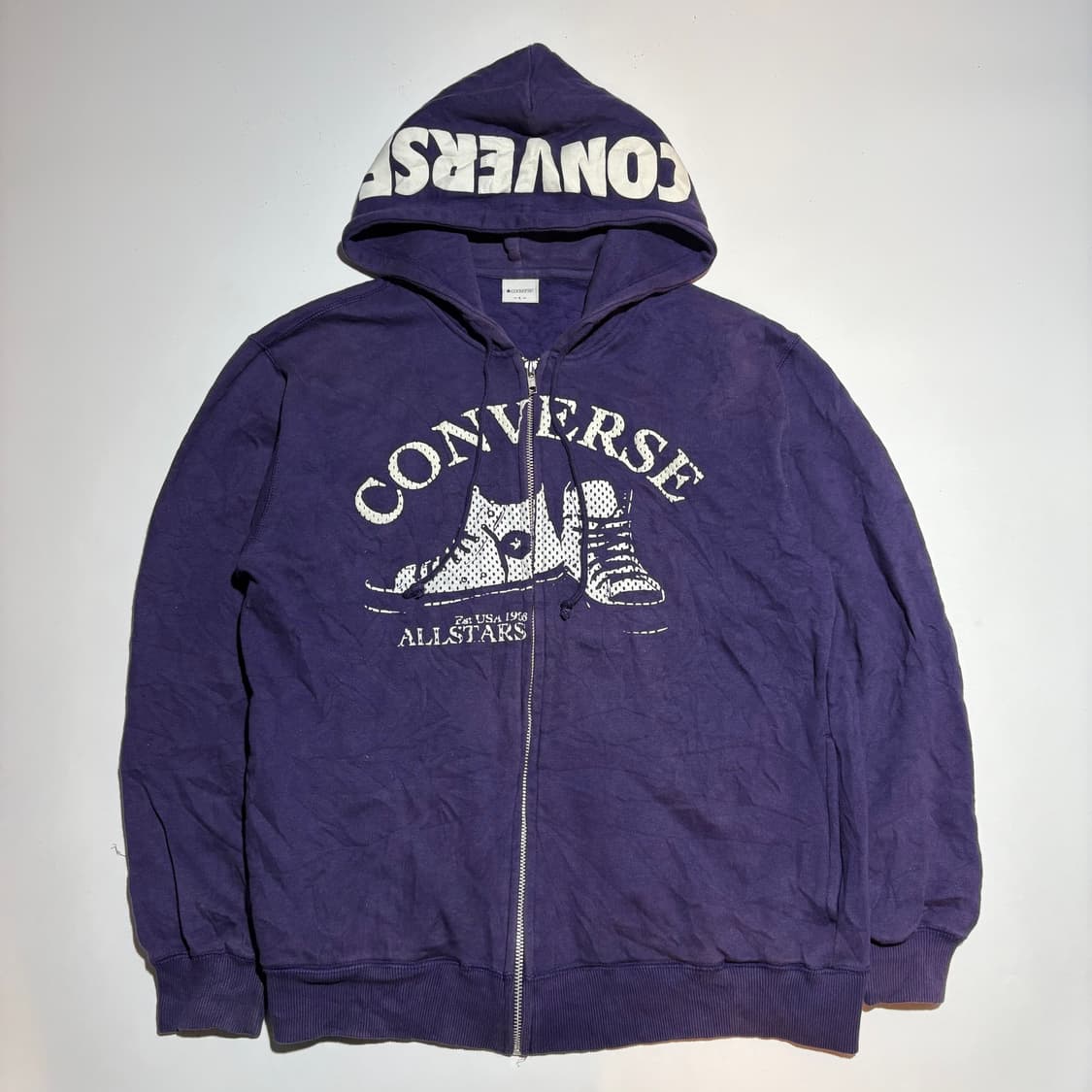 컨버스 빈티지 퍼플 후드집업 상품이미지1