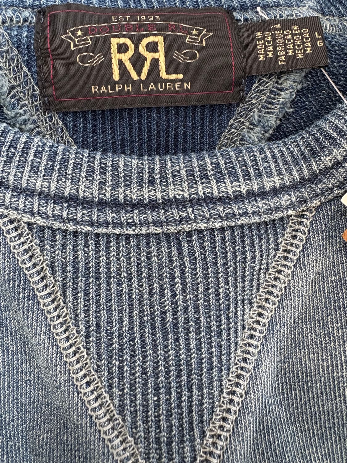 RRL 인디고 프렌치테리 스웨트셔츠 L 상품이미지2