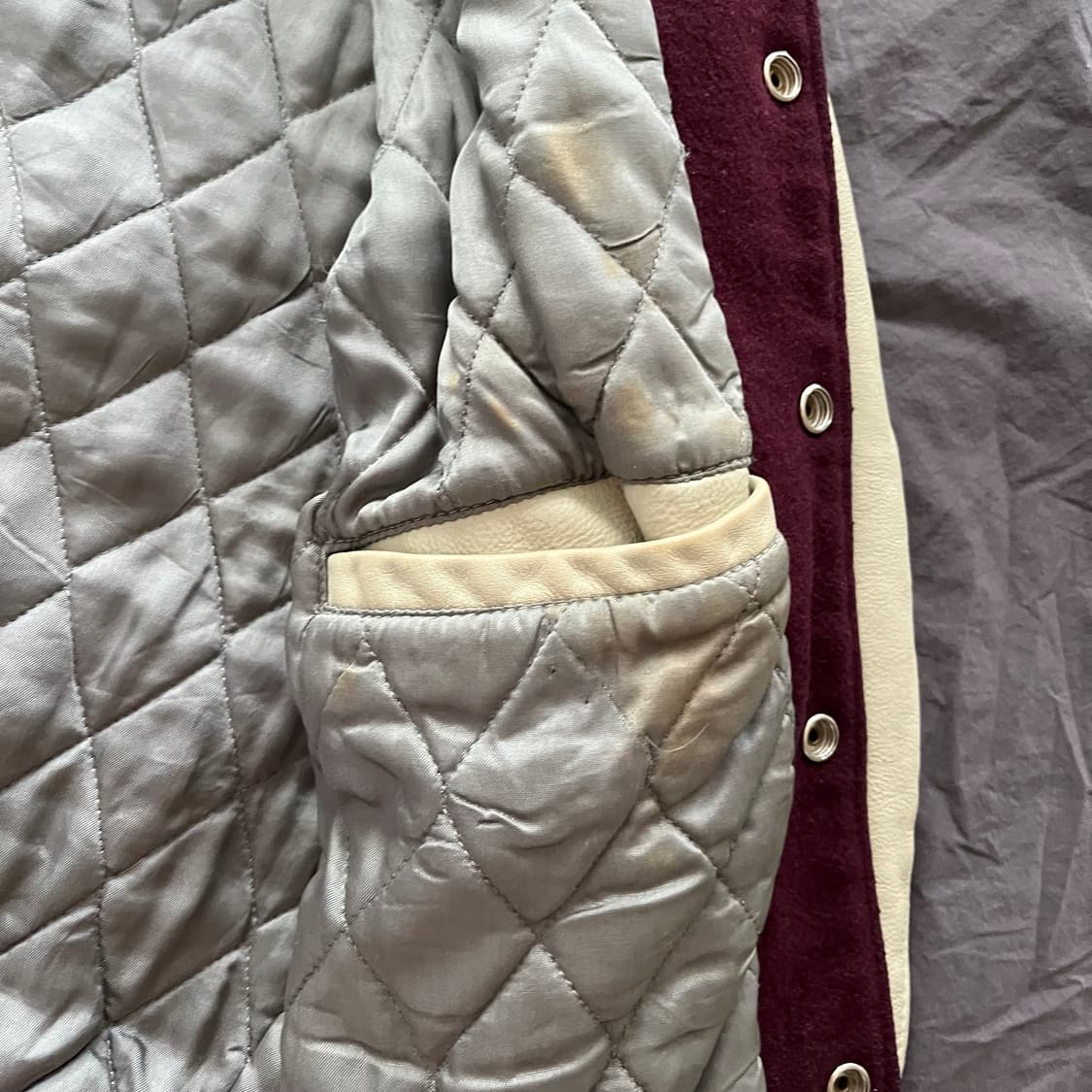 골든베어 바시티 자켓 M 버건디 상품이미지6