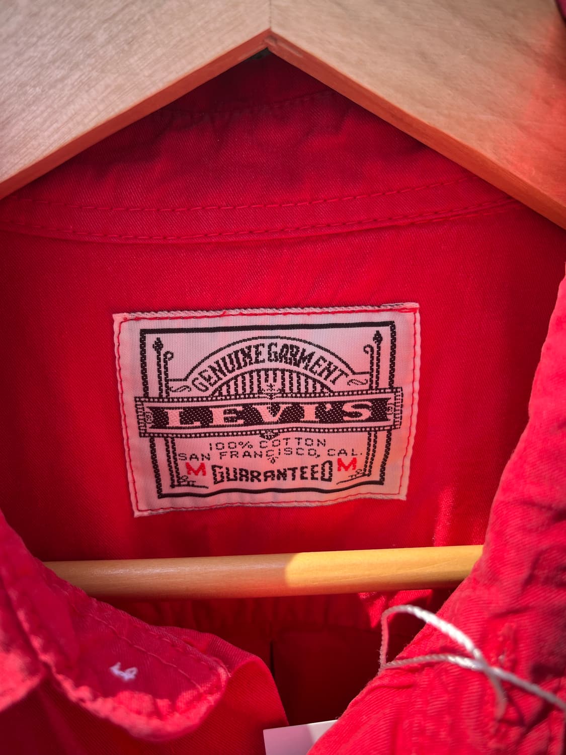 빈티지 Levi’s 레드 컬러 워크 셔츠 M 상품이미지3